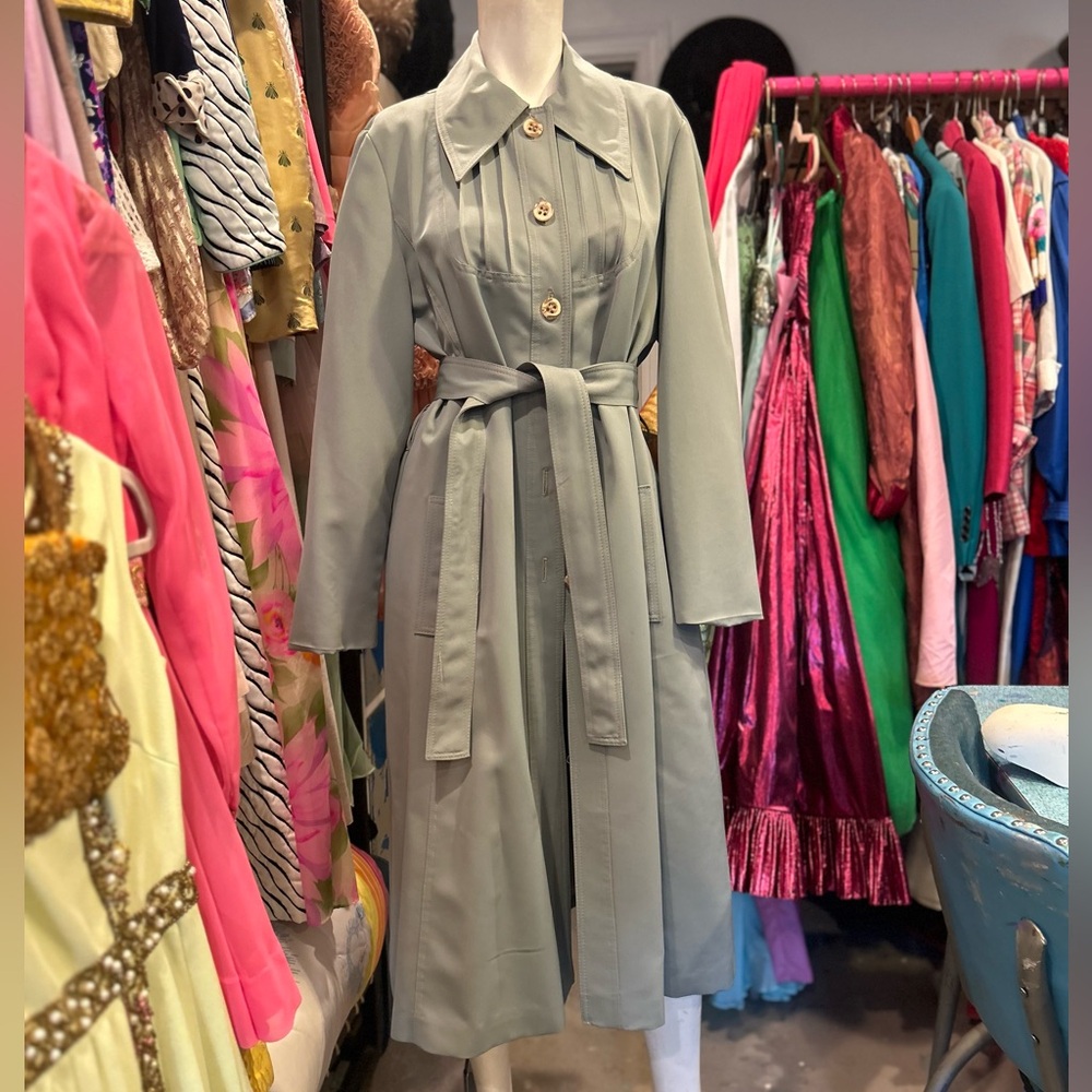 70s Classic Grey Trench Coat